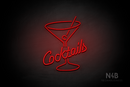 "Cocktails" glass (Custom font) - LED neon sign