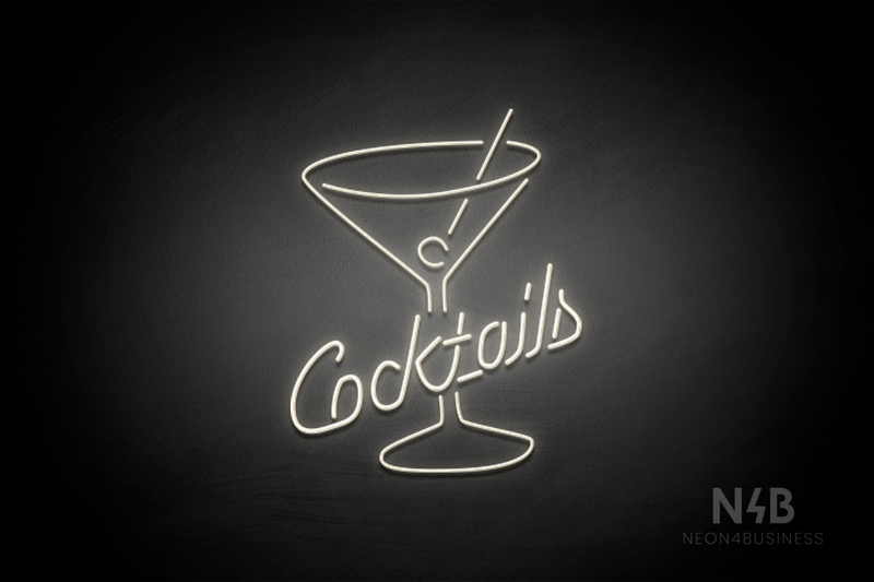 "Cocktails" glass (Custom font) - LED neon sign