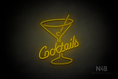 "Cocktails" glass (Custom font) - LED neon sign
