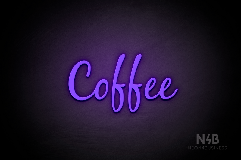 "Coffee" (Notes font) - LED neon sign