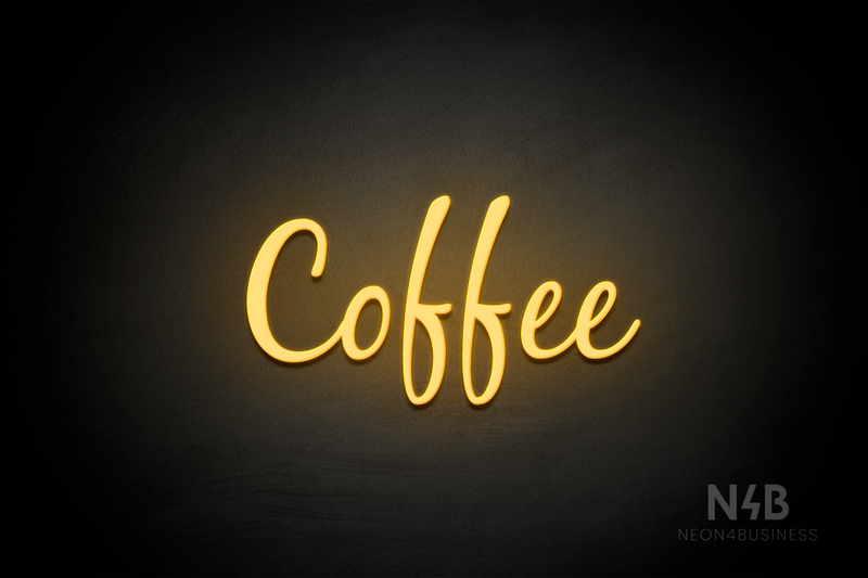 "Coffee" (Notes font) - LED neon sign