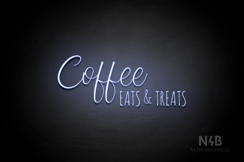 "Coffee EATS & TREATS" (Amanda - Alpha font) - LED neon sign