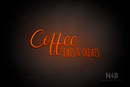 "Coffee EATS & TREATS" (Amanda - Alpha font) - LED neon sign