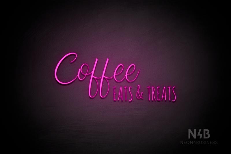 "Coffee EATS & TREATS" (Amanda - Alpha font) - LED neon sign