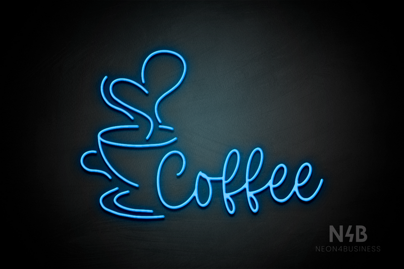 "Coffee" left side cup (Hertinel font) - LED neon sign