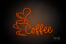"Coffee" left side cup (Hertinel font) - LED neon sign