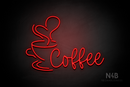 "Coffee" left side cup (Hertinel font) - LED neon sign