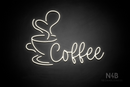 "Coffee" left side cup (Hertinel font) - LED neon sign