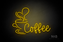 "Coffee" left side cup (Hertinel font) - LED neon sign