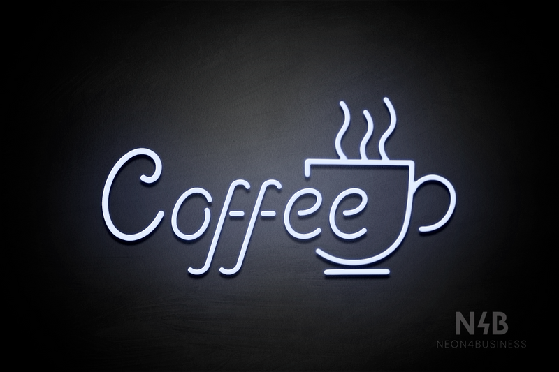 "Coffee" right side cup (Sparkle font) - LED neon sign
