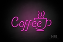 "Coffee" right side cup (Sparkle font) - LED neon sign