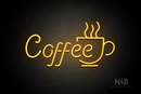 "Coffee" right side cup (Sparkle font) - LED neon sign
