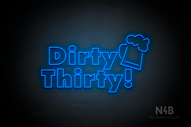 "Dirty Thirty" Beer Mug (Fairytale font) - LED neon sign