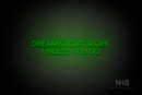 "DREAMS DONT WORK UNLESS YOU DO" (Brilliant font) - LED neon sign