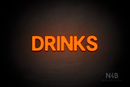 "DRINKS" (Adventure font) - LED neon sign