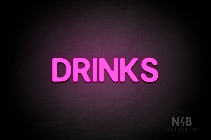 "DRINKS" (Adventure font) - LED neon sign