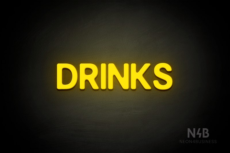 "DRINKS" (Adventure font) - LED neon sign
