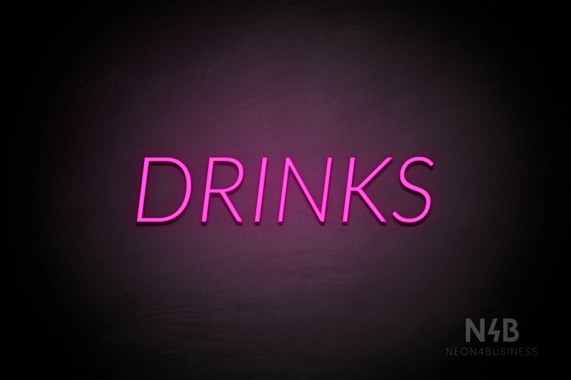 "DRINKS" (Optika font) - LED neon sign