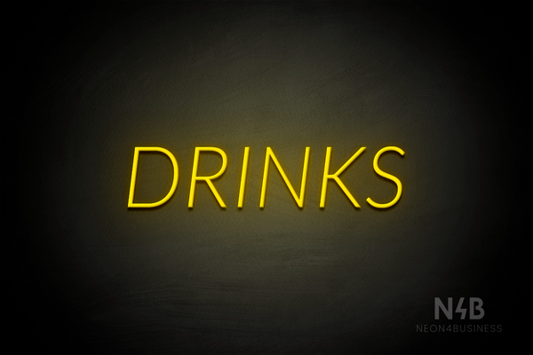 "DRINKS" (Optika font) - LED neon sign