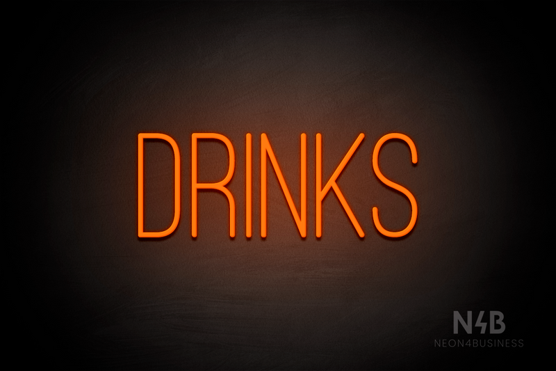"DRINKS" (Diamond font) - LED neon sign