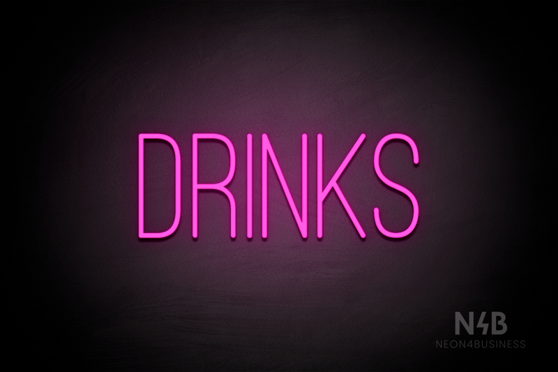 "DRINKS" (Diamond font) - LED neon sign
