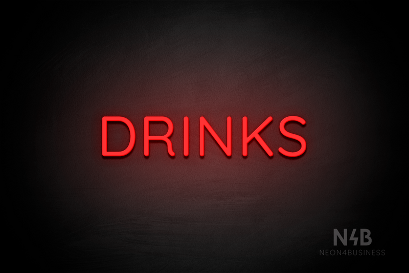 "DRINKS" (Castle font) - LED neon sign