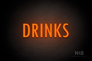 "DRINKS" (Fritz condensed font) - LED neon sign