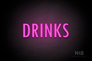 "DRINKS" (Fritz condensed font) - LED neon sign