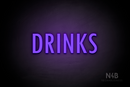 "DRINKS" (Fritz condensed font) - LED neon sign