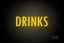 "DRINKS" (Fritz condensed font) - LED neon sign