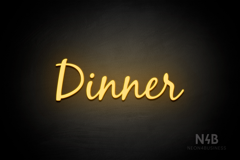 "Dinner" (Notes font) - LED neon sign
