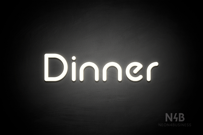 "Dinner" (Mountain font) - LED neon sign