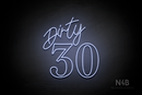 "Dirty 30" (Custom - Camilot font) - LED neon sign