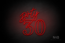 "Dirty 30" (Custom - Camilot font) - LED neon sign