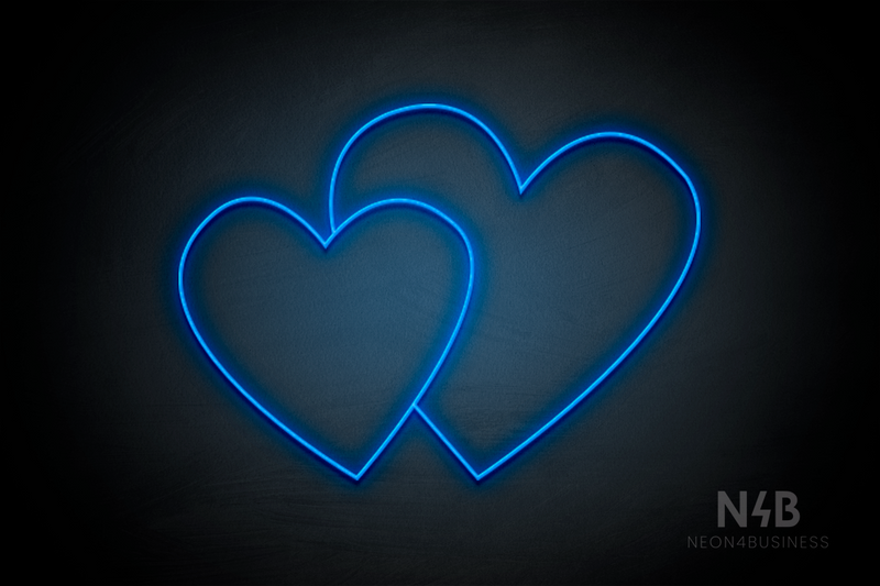 Double Hearts. smaller on the left - LED neon sign
