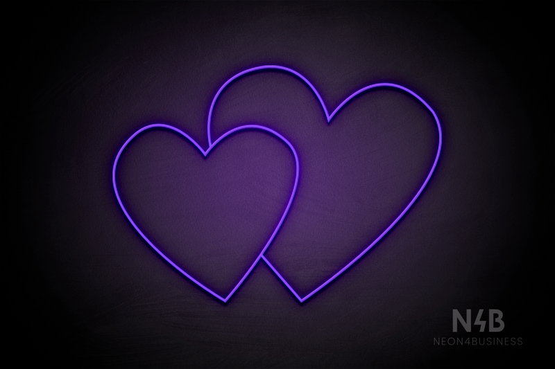 Double Hearts. smaller on the left - LED neon sign