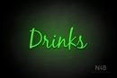 "Drinks" (Notes font) - LED neon sign