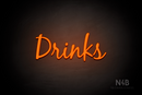 "Drinks" (Notes font) - LED neon sign