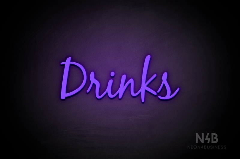 "Drinks" (Notes font) - LED neon sign