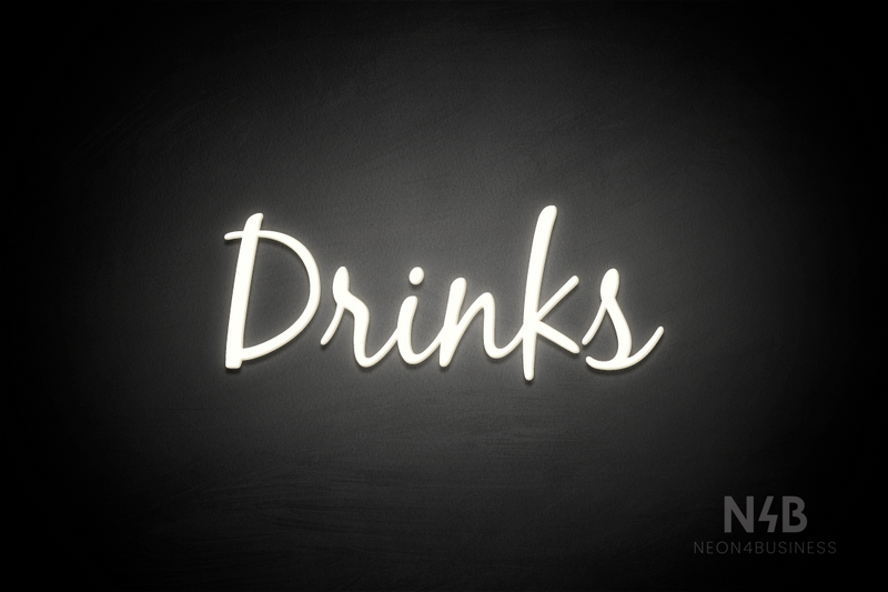 "Drinks" (Notes font) - LED neon sign
