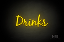 "Drinks" (Notes font) - LED neon sign