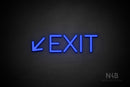 "EXIT" (left down arrow, Cooper font) - LED neon sign