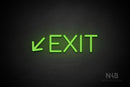 "EXIT" (left down arrow, Cooper font) - LED neon sign