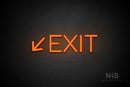 "EXIT" (left down arrow, Cooper font) - LED neon sign