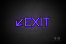 "EXIT" (left down arrow, Cooper font) - LED neon sign