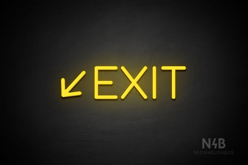 "EXIT" (left down arrow, Cooper font) - LED neon sign