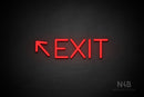 "EXIT" (left up arrow, Cooper font) - LED neon sign