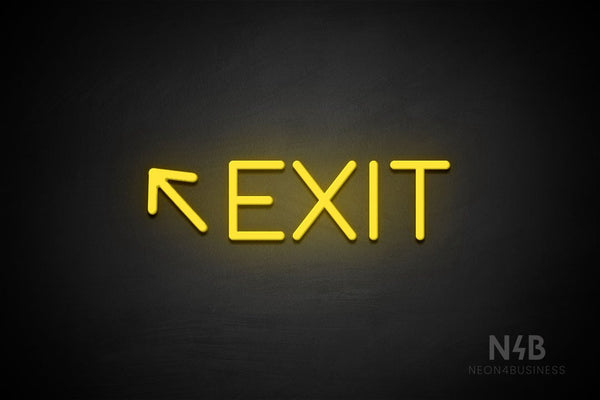 "EXIT" (left up arrow, Cooper font) - LED neon sign