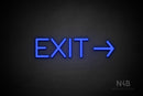 "EXIT" (right arrow, Cooper font) - LED neon sign