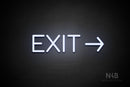 "EXIT" (right arrow, Cooper font) - LED neon sign